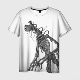 Мужская футболка 3D с принтом SIREN HEAD РИСУНОК в Белгороде, 100% полиэфир | прямой крой, круглый вырез горловины, длина до линии бедер | siren head | игра | монстр | сиреноголовый | существо | хоррор