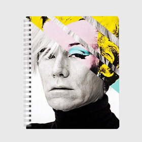 Тетрадь с принтом Энди Уорхол | Andy Warhol в Белгороде, 100% бумага | 48 листов, плотность листов — 60 г/м2, плотность картонной обложки — 250 г/м2. Листы скреплены сбоку удобной пружинной спиралью. Уголки страниц и обложки скругленные. Цвет линий — светло-серый
 | Тематика изображения на принте: andy warhol | художник | энди уорхол