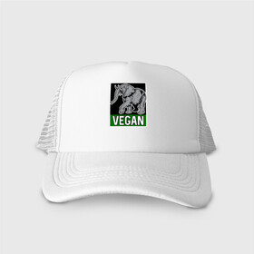 Кепка тракер с сеткой с принтом Vegan Elephant в Белгороде, трикотажное полотно; задняя часть — сетка | длинный козырек, универсальный размер, пластиковая застежка | elephant | green | greenpaece | nature | sport | vegan | yoga | веган | вегетарианец | гринпис | еда | животные | жизнь | здоровье | зеленый | йога | мир | овощи | пища | планета | природа | растение | слон | спорт | тело | фрукты