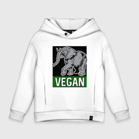 Детское худи Oversize хлопок с принтом Vegan Elephant в Белгороде, френч-терри — 70% хлопок, 30% полиэстер. Мягкий теплый начес внутри —100% хлопок | боковые карманы, эластичные манжеты и нижняя кромка, капюшон на магнитной кнопке | Тематика изображения на принте: elephant | green | greenpaece | nature | sport | vegan | yoga | веган | вегетарианец | гринпис | еда | животные | жизнь | здоровье | зеленый | йога | мир | овощи | пища | планета | природа | растение | слон | спорт | тело | фрукты