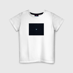 Детская футболка хлопок с принтом космос в Белгороде, 100% хлопок | круглый вырез горловины, полуприлегающий силуэт, длина до линии бедер | белый | звезды | космос | синий | черный