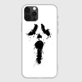 Чехол для iPhone 12 Pro с принтом Крик - Ghost Face в Белгороде, силикон | область печати: задняя сторона чехла, без боковых панелей | chill kill | dbd | ghost face | horror | scary movie | scream | scream mask | wasup | wazap | wazup | whats up | вазап | васап | краска | крик | маска крика | очень страшное кино | призрачное лицо | пятна | страшное кино | телефон | триллер | ужа