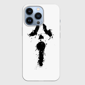 Чехол для iPhone 13 Pro с принтом Крик   Ghost Face в Белгороде,  |  | Тематика изображения на принте: chill kill | dbd | ghost face | horror | scary movie | scream | scream mask | wasup | wazap | wazup | whats up | вазап | васап | краска | крик | маска крика | очень страшное кино | призрачное лицо | пятна | страшное кино | телефон | триллер | ужа