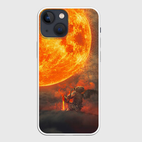 Чехол для iPhone 13 mini с принтом РАДИАЦИОННОЕ СОЛНЦЕ (Z) в Белгороде,  |  | cosmos | space | sun | готика | звезда | космический творец | космос | противогаз | радиационное | солнце | творец