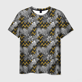 Мужская футболка 3D с принтом узоры и цветы в Белгороде, 100% полиэфир | прямой крой, круглый вырез горловины, длина до линии бедер | versace | vip | абстракция | версаче | паттерн | текстуры | узоры
