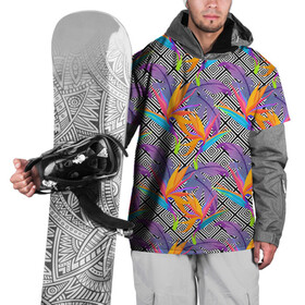Накидка на куртку 3D с принтом Тропические цветы и узоры в Белгороде, 100% полиэстер |  | Тематика изображения на принте: абстракция | геометрия | лето | линии | паттерн | текстуры | узоры