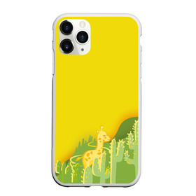 Чехол для iPhone 11 Pro матовый с принтом Милый жираф в кактусах в Белгороде, Силикон |  | животные | жираф | кактусы | лето | листва | милые | мультик | солнечный | яркий