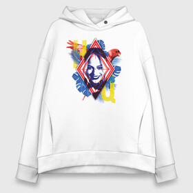 Женское худи Oversize хлопок с принтом Harley Quinn в Белгороде, френч-терри — 70% хлопок, 30% полиэстер. Мягкий теплый начес внутри —100% хлопок | боковые карманы, эластичные манжеты и нижняя кромка, капюшон на магнитной кнопке | dc | harley quinn | squad | suicide squad | vdkarsvet | миссия навылет | отряд | харли квинн