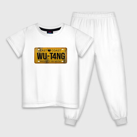 Детская пижама хлопок с принтом Wu-Tang - East Coast в Белгороде, 100% хлопок |  брюки и футболка прямого кроя, без карманов, на брюках мягкая резинка на поясе и по низу штанин
 | black | cream | gza | hip hop | method man | music | new york | odb | old school | rap | rza | wu tang | wu tang clan | аудио | винил | ву тэнг | граффити | диджей | кассета | микрофон | музыка | нью йорк | пластинка | рэп | рэпер | хип хоп