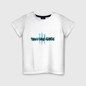 Детская футболка хлопок с принтом Three Days Grace Logo в Белгороде, 100% хлопок | круглый вырез горловины, полуприлегающий силуэт, длина до линии бедер | alternative | metall | music | rock | three days grace | альтернатива | металл | музыка | рок | три дэйс грэйс