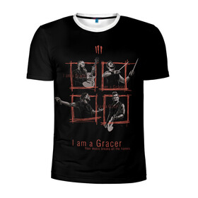 Мужская футболка 3D спортивная с принтом I am a Gracer в Белгороде, 100% полиэстер с улучшенными характеристиками | приталенный силуэт, круглая горловина, широкие плечи, сужается к линии бедра | alternative | metall | music | rock | three days grace | адам гонтье | альтернатива | металл | музыка | рок | три дэйс грэйс