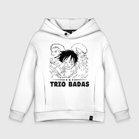 Детское худи Oversize хлопок с принтом TRIO BADAS One Piece в Белгороде, френч-терри — 70% хлопок, 30% полиэстер. Мягкий теплый начес внутри —100% хлопок | боковые карманы, эластичные манжеты и нижняя кромка, капюшон на магнитной кнопке | Тематика изображения на принте: anime | manga | monkey d. luffy | one piece | vinsmoke sanji | zoro roronoa | аниме | большой куш | ван пис | винсмок санджи | вон пис | король пиратов | луфи | луффи | манга | манки д. луффи | пират | ророноа зоро | соломенная шляпа