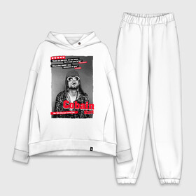 Женский костюм хлопок Oversize с принтом In Memory Of Kurt Cobain в Белгороде,  |  | cobain | grunge | kurt | kurt cobain | nirvana | грандж | кобейн | курт | курт кобейн | нирвана | рок