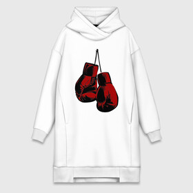 Платье-худи хлопок с принтом Боксерские перчатки в Белгороде,  |  | boxing | gloves | боевые искусства | бокс | день бокса | спорт