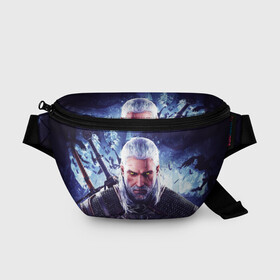 Поясная сумка 3D с принтом THE WITCHER / GERALT OF RIVIA в Белгороде, 100% полиэстер | плотная ткань, ремень с регулируемой длиной, внутри несколько карманов для мелочей, основное отделение и карман с обратной стороны сумки застегиваются на молнию | the witcher | ведьмак | геральт | зе витчер | игра | компьютерная игра