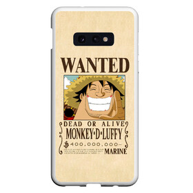 Чехол для Samsung S10E с принтом WANTED Monkey D. Luffy в Белгороде, Силикон | Область печати: задняя сторона чехла, без боковых панелей | anime | manga | monkey d. luffy | one piece | аниме | большой куш | ван пис | вон пис | гол д. роджер | кайдо | король пиратов | луфи | луффи | манга | манки д. луффи | нами | нико робин | пират | портгас д. эйс | ророноа зоро