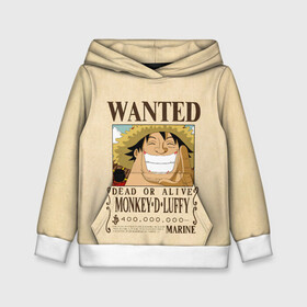 Детская толстовка 3D с принтом WANTED Monkey D. Luffy в Белгороде, 100% полиэстер | двухслойный капюшон со шнурком для регулировки, мягкие манжеты на рукавах и по низу толстовки, спереди карман-кенгуру с мягким внутренним слоем | anime | manga | monkey d. luffy | one piece | аниме | большой куш | ван пис | вон пис | гол д. роджер | кайдо | король пиратов | луфи | луффи | манга | манки д. луффи | нами | нико робин | пират | портгас д. эйс | ророноа зоро