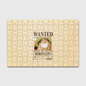 Головоломка Пазл магнитный 126 элементов с принтом WANTED Monkey D. Luffy в Белгороде, полимерный материал с магнитным слоем | 126 деталей, размер изделия —  180*270 мм | Тематика изображения на принте: anime | manga | monkey d. luffy | one piece | аниме | большой куш | ван пис | вон пис | гол д. роджер | кайдо | король пиратов | луфи | луффи | манга | манки д. луффи | нами | нико робин | пират | портгас д. эйс | ророноа зоро