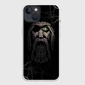 Чехол для iPhone 13 с принтом Odin в Белгороде,  |  | odin | odinn | see you in valhalla | бог один | вальхала | вальхалла | викинг | викинги | всеотец | до встречи в вальхалле | кельт | кельтский узор | лик | лицо одина | один | перун | символ | символ викингов