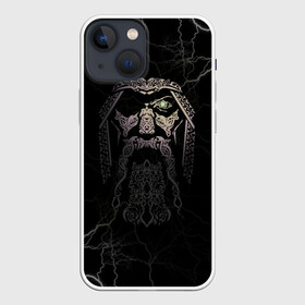 Чехол для iPhone 13 mini с принтом Odin в Белгороде,  |  | odin | odinn | see you in valhalla | бог один | вальхала | вальхалла | викинг | викинги | всеотец | до встречи в вальхалле | кельт | кельтский узор | лик | лицо одина | один | перун | символ | символ викингов