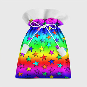 Подарочный 3D мешок с принтом Радужные звезды в Белгороде, 100% полиэстер | Размер: 29*39 см | baby | children | girl | gradient | kids | neon | rainbow | space | stars | градиент | девчачие | девчачье | детские | детский рисунок | звездочки | звезды | космос | красочные | малышам | неоновые | ночные | радуга | разноцветные