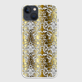 Чехол для iPhone 13 с принтом gold  white в Белгороде,  |  | versace | абстракция | версаче | золотые узоры | паттерн | текстуры | узоры