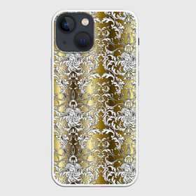 Чехол для iPhone 13 mini с принтом gold  white в Белгороде,  |  | versace | абстракция | версаче | золотые узоры | паттерн | текстуры | узоры
