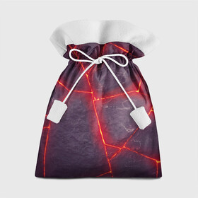 Подарочный 3D мешок с принтом ЛАВА ПОД ПЛИТОЙ в Белгороде, 100% полиэстер | Размер: 29*39 см | Тематика изображения на принте: лава | неон | плиты | текстура | трещина