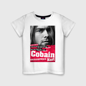 Детская футболка хлопок с принтом In memory of Kurt Cobain в Белгороде, 100% хлопок | круглый вырез горловины, полуприлегающий силуэт, длина до линии бедер | Тематика изображения на принте: cobain | grunge | kurt | kurt cobain | nirvana | грандж | кобейн | курт | курт кобейн | нирвана | рок