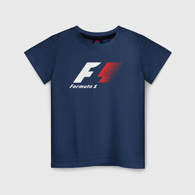 Детская футболка хлопок с принтом Formula 1 в Белгороде, 100% хлопок | круглый вырез горловины, полуприлегающий силуэт, длина до линии бедер | Тематика изображения на принте: f1 | formula 1 | racing | болиды | гонки | логотип | старый логотип | формула 1
