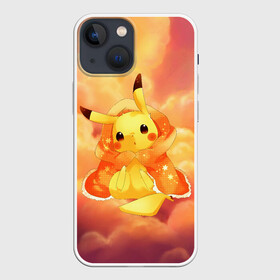 Чехол для iPhone 13 mini с принтом Пикачу на облачках в Белгороде,  |  | anime | picachu | pikachu | аниме | милый | пика | пикачу | покебол | покемон