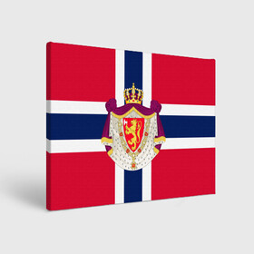 Холст прямоугольный с принтом Норвегия | Флаг и герб Норвегии в Белгороде, 100% ПВХ |  | герб | герб норвегии | корона | красный | лев | линии | норвегии | норвегия | синий | топор | флаг | флаг норвегии | щит