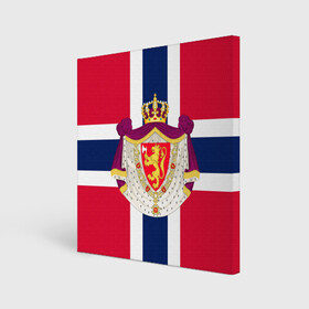 Холст квадратный с принтом Норвегия | Флаг и герб Норвегии в Белгороде, 100% ПВХ |  | герб | герб норвегии | корона | красный | лев | линии | норвегии | норвегия | синий | топор | флаг | флаг норвегии | щит