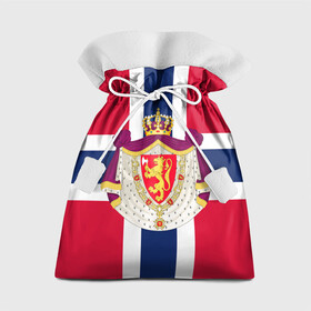Подарочный 3D мешок с принтом Норвегия | Флаг и герб Норвегии в Белгороде, 100% полиэстер | Размер: 29*39 см | герб | герб норвегии | корона | красный | лев | линии | норвегии | норвегия | синий | топор | флаг | флаг норвегии | щит