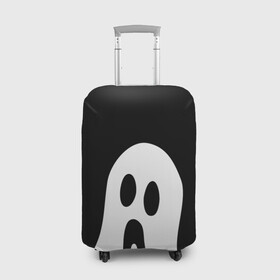 Чехол для чемодана 3D с принтом Привидение в Белгороде, 86% полиэфир, 14% спандекс | двустороннее нанесение принта, прорези для ручек и колес | белый призрак | минимализм | привидение | призрак | рисунок | сверхъестественное