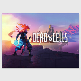 Поздравительная открытка с принтом Dead Cells landscape в Белгороде, 100% бумага | плотность бумаги 280 г/м2, матовая, на обратной стороне линовка и место для марки
 | cell | cells | dead | dead cells | game | gamer | games | metroidvania | roguelike | игра | игры