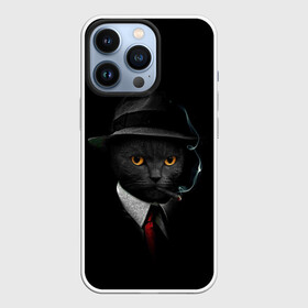 Чехол для iPhone 13 Pro с принтом НУАРНЫЙ КОТ в Белгороде,  |  | animal | cat | dark | detective | nuar | police | triller | детектив | звери | кот | котэ | кошки | нуар | триллер