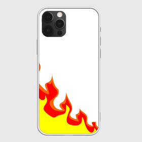 Чехол для iPhone 12 Pro с принтом Огонь в Белгороде, силикон | область печати: задняя сторона чехла, без боковых панелей | желтый | красный | минимализм | огонь | пламя | пожар | ярко