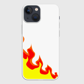 Чехол для iPhone 13 mini с принтом Огонь в Белгороде,  |  | желтый | красный | минимализм | огонь | пламя | пожар | ярко