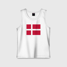Детская майка хлопок с принтом Дания | Флаг Дании в Белгороде,  |  | Тематика изображения на принте: белый | герб | дании | дания | красный | линии | флаг