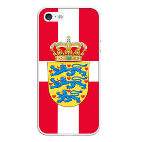 Чехол для iPhone 5/5S матовый с принтом Дания | Герб и флаг Дании в Белгороде, Силикон | Область печати: задняя сторона чехла, без боковых панелей | герб | дании | дания | корона | лев | львы | сердца | сердце | флаг | щит