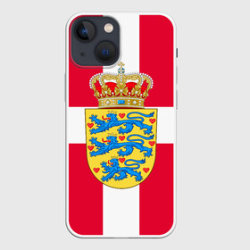 Чехол для iPhone 13 mini с принтом Дания | Герб и флаг Дании в Белгороде,  |  | герб | дании | дания | корона | лев | львы | сердца | сердце | флаг | щит