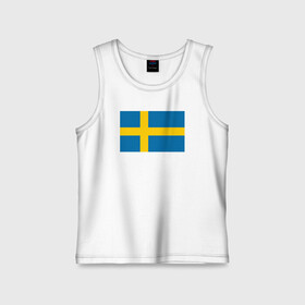 Детская майка хлопок с принтом Швеция | Флаг Швеции в Белгороде,  |  | Тематика изображения на принте: герб | желтый | знак | линии | прямоугольник | символика | синий | флаг | швеции | швеция