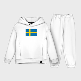 Детский костюм хлопок Oversize с принтом Швеция | Флаг Швеции в Белгороде,  |  | герб | желтый | знак | линии | прямоугольник | символика | синий | флаг | швеции | швеция