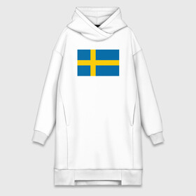Платье-худи хлопок с принтом Швеция | Флаг Швеции в Белгороде,  |  | герб | желтый | знак | линии | прямоугольник | символика | синий | флаг | швеции | швеция