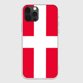 Чехол для iPhone 12 Pro с принтом Дания | Флаг Дании в Белгороде, силикон | область печати: задняя сторона чехла, без боковых панелей | Тематика изображения на принте: белый | герб | государство | дании | дания | знак | красный | крест | линии | символика | страна | флаг