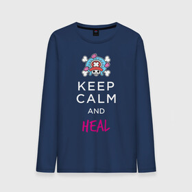 Мужской лонгслив хлопок с принтом KEEP CALM and HEAL | Tony Tony Chopper в Белгороде, 100% хлопок |  | Тематика изображения на принте: one piece | tony tony chopper | аниме | большой куш | ван пис | великий флот | вон пис | врач | любитель сладкой ваты | манга | ниндзя пирато минко самурайский альянс | пират | пираты соломенной шляпы