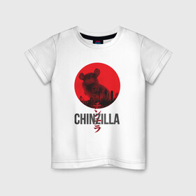 Детская футболка хлопок с принтом Chinzilla black в Белгороде, 100% хлопок | круглый вырез горловины, полуприлегающий силуэт, длина до линии бедер | Тематика изображения на принте: chinzilla | zhinzhilla | чинзилла | шинзилла | шиншилла