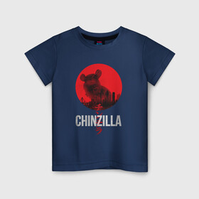Детская футболка хлопок с принтом Chinzilla white в Белгороде, 100% хлопок | круглый вырез горловины, полуприлегающий силуэт, длина до линии бедер | Тематика изображения на принте: chinchilla | chinzilla | чинзилла | шинзилла | шиншилла