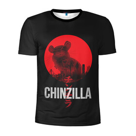 Мужская футболка 3D спортивная с принтом Chinzilla red в Белгороде, 100% полиэстер с улучшенными характеристиками | приталенный силуэт, круглая горловина, широкие плечи, сужается к линии бедра | Тематика изображения на принте: chinchilla | chinzilla | чинзилла | шинзилла | шиншилла